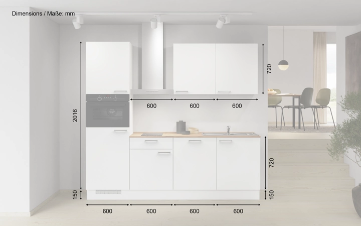 Meine Küche Küchen-Zeile 240 cm Planung 1 5