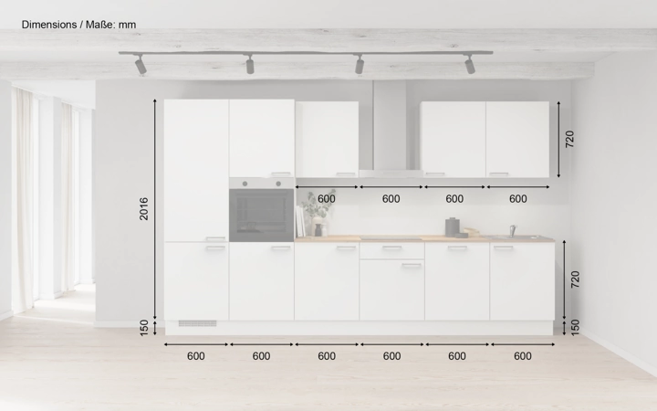 Meine Küche Küchen-Zeile 360 cm Planung 1 5