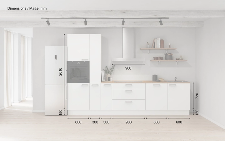 Meine Küche Küchen-Zeile 330 cm Planung 11 5