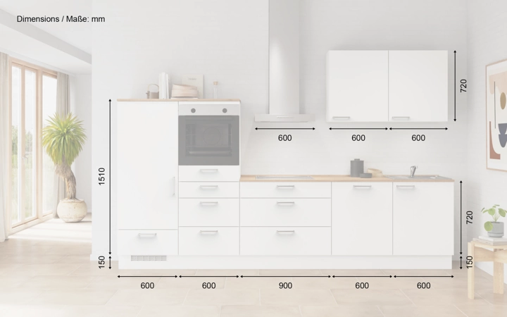 Meine Küche Küchen-Zeile 330 cm Planung 13 5