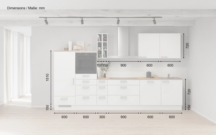 Meine Küche Küchen-Zeile 360 cm Planung 13 5