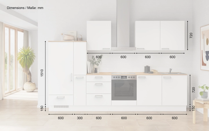 Meine Küche Küchen-Zeile 330 cm Planung 14 5