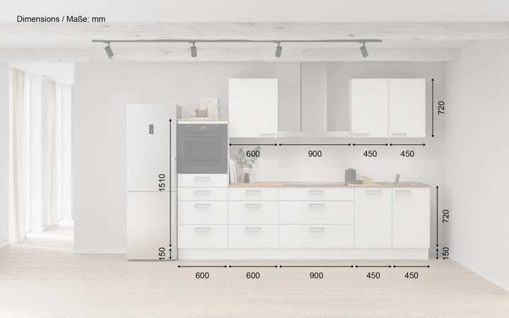 Meine Küche Küchen-Zeile 300 cm Planung 15 5