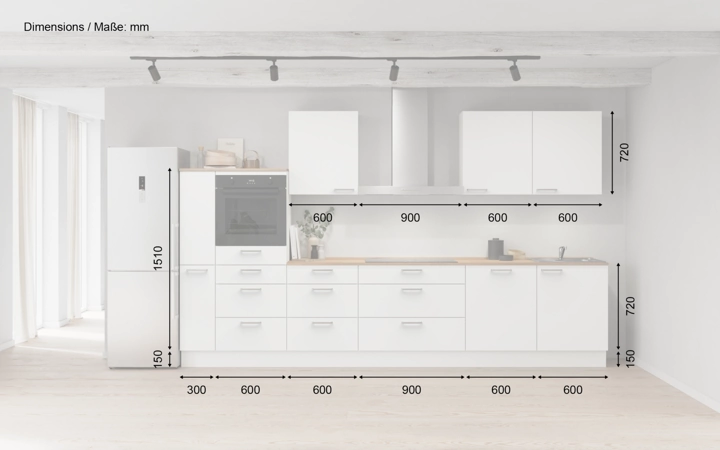 Meine Küche Küchen-Zeile 360 cm Planung 15 5