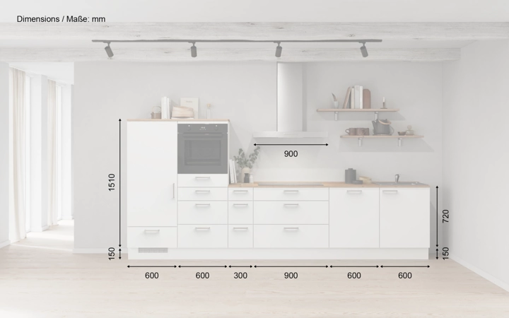 Meine Küche Küchen-Zeile 360 cm Planung 16 5