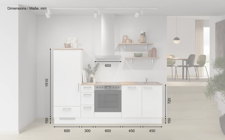 Meine Küche Küchen-Zeile 240 cm Planung 17 5