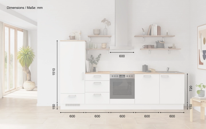 Meine Küche Küchen-Zeile 300 cm Planung 17 5