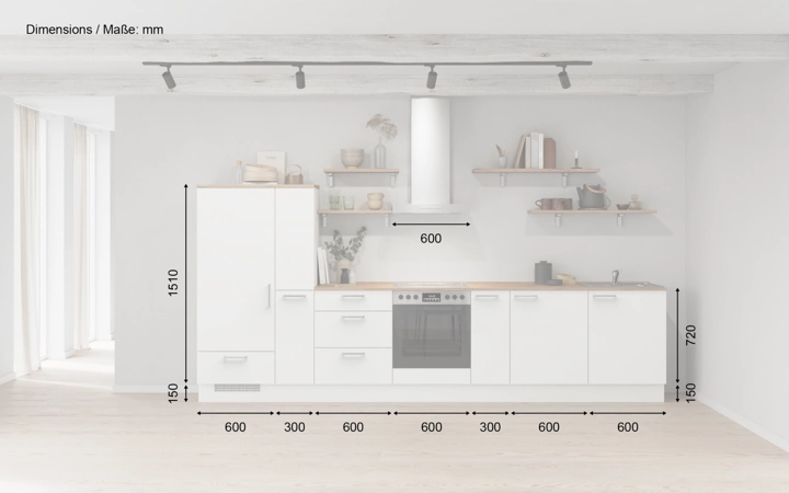 Meine Küche Küchen-Zeile 360 cm Planung 17 5