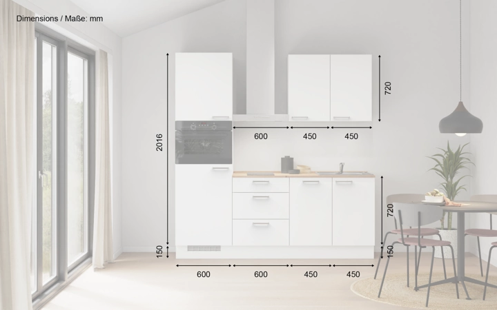 Meine Küche Küchen-Zeile 210 cm Planung 2 5