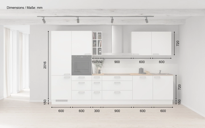 Meine Küche Küchen-Zeile 360 cm Planung 2 5