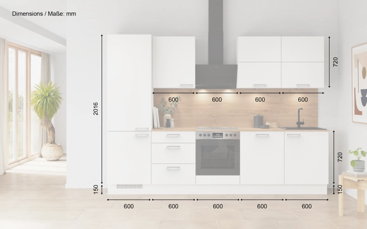 Meine Küche Küchen-Zeile 300 cm Planung 5 5