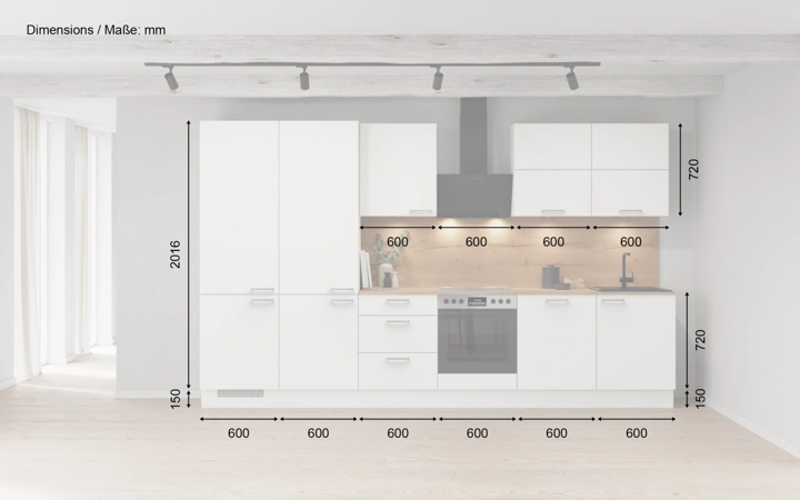 Meine Küche Küchen-Zeile 360 cm Planung 5 5