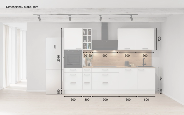 Meine Küche Küchen-Zeile 300 cm Planung 8 5