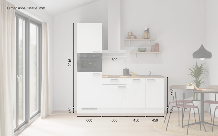 Meine Küche Küchen-Zeile 210 cm Planung 9 5