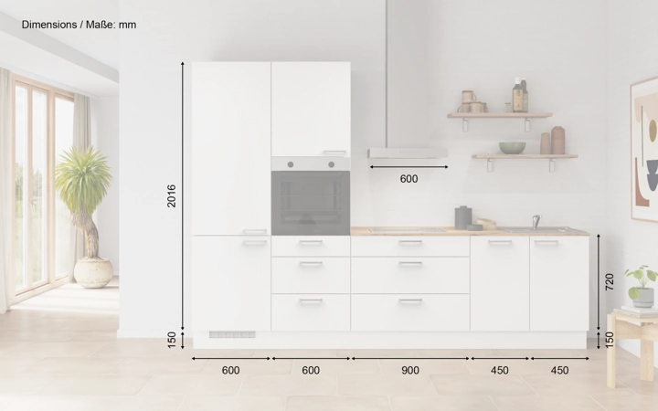Meine Küche Küchen-Zeile 300 cm Planung 9 5