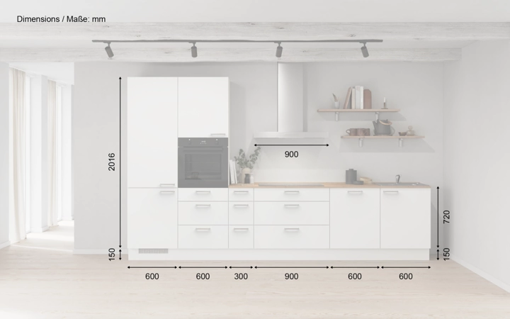 Meine Küche Küchen-Zeile 360 cm Planung 9 5